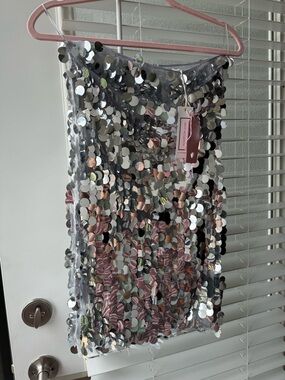 Sequin Mini Dress in Silver - Sparkling Party Style